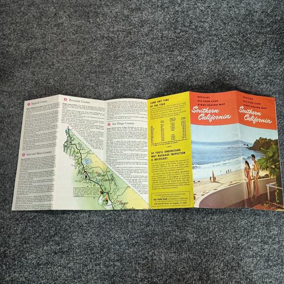 VTG Hollywood Movie Star Homes Sightseeing Map All Year Club California CA 1957 - Picture 9 of 16